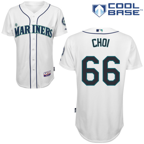 Ji-Man Choi #66 MLB Jersey-Seattle Mariners Men's Authentic Home White Cool Base Baseball Jersey